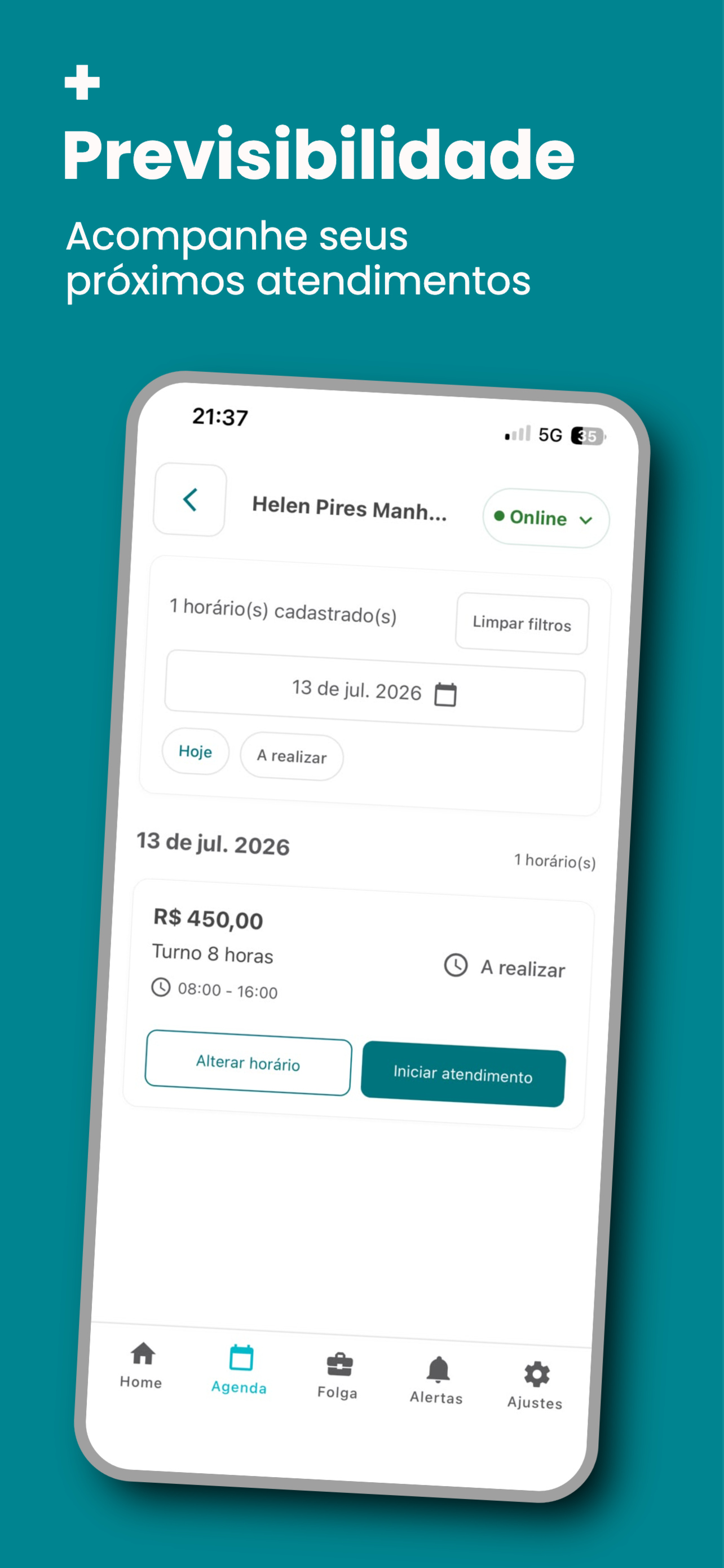 Próximo atendimento no app Medicado